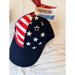 Patriotic Americana US Flag Stars and Stripes Adjustable Baseball Hat Cap NWT